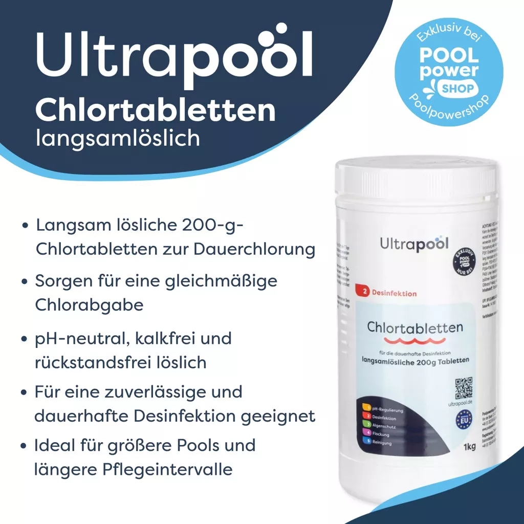 Ultrapool langsamlösliche 200 g Chlortabletten - 5 kg