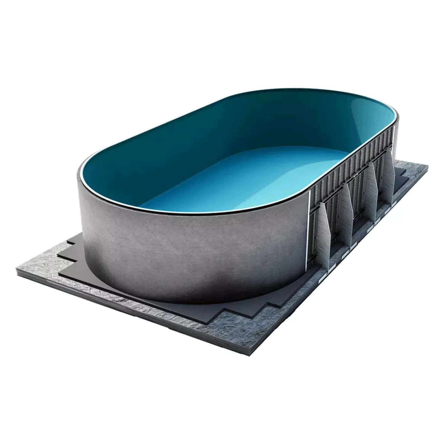 ConZero Komplettset für Ovalpools - 3,50 x 7,00 x 1,50 m