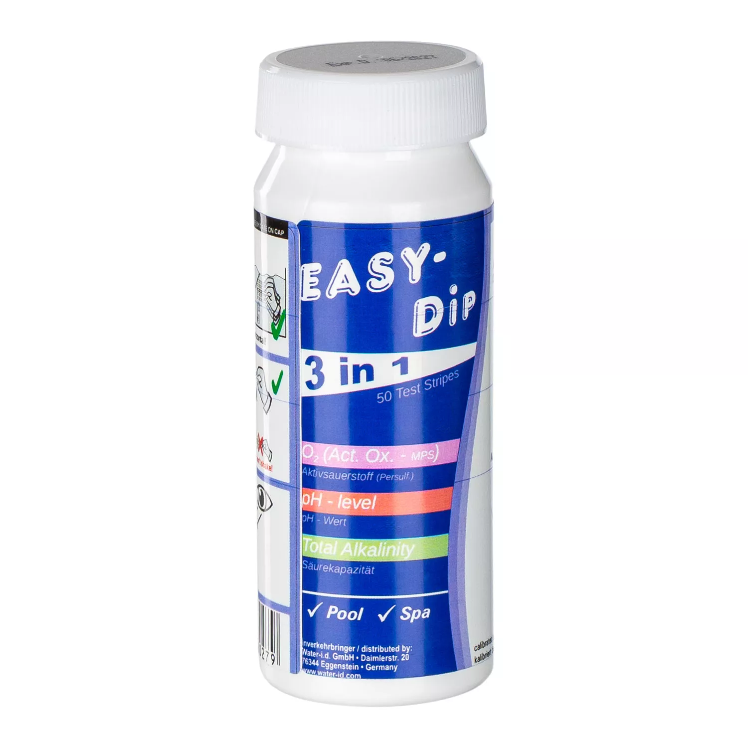 Water-I.D. Easy-Dip Teststreifen pH, Aktivsauerstoff und Gesamtalkalinität