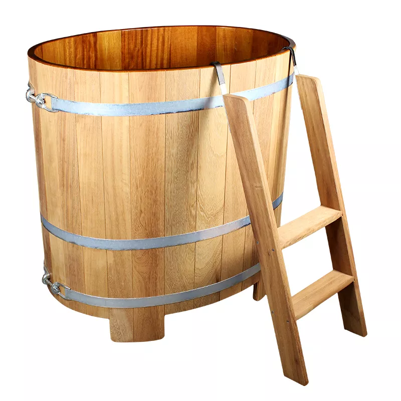 K50002 Sauna Tauchbecken Kambala 100 x 72 cm außen naturbelassen, innen transparent hygieneversiegelt