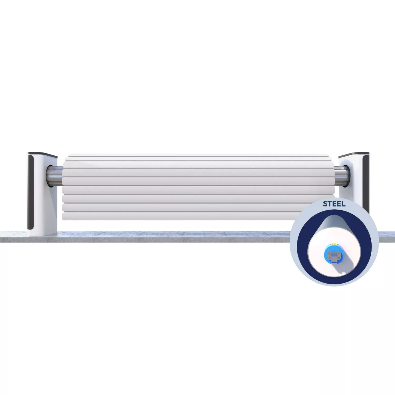 Poolpowershop Oberflur Aufrollvorrichtung Harmony Steel - anthrazit-beige