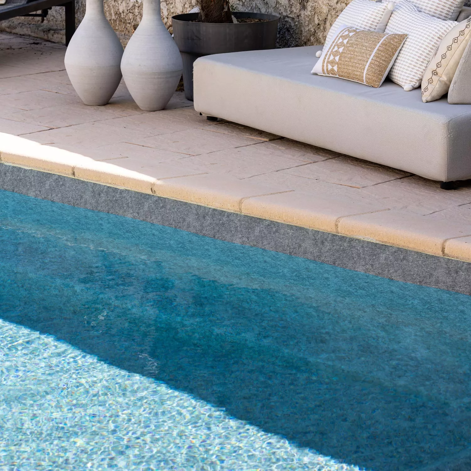 BWT Innenhülle Granit grau mit Keilbiese für Rechteckbecken - 3,00 x 6,00 x 1,50 m