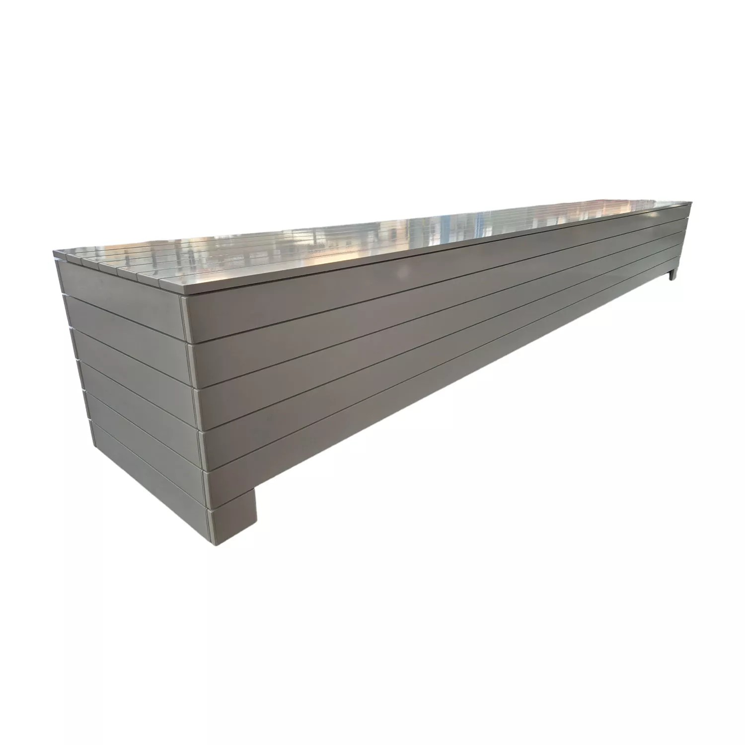 alu-box-seitlich Poolpowershop Aufrollvorrichtung für Poolrolladen - 3,00 m Breite, Silbergrau Aluminium