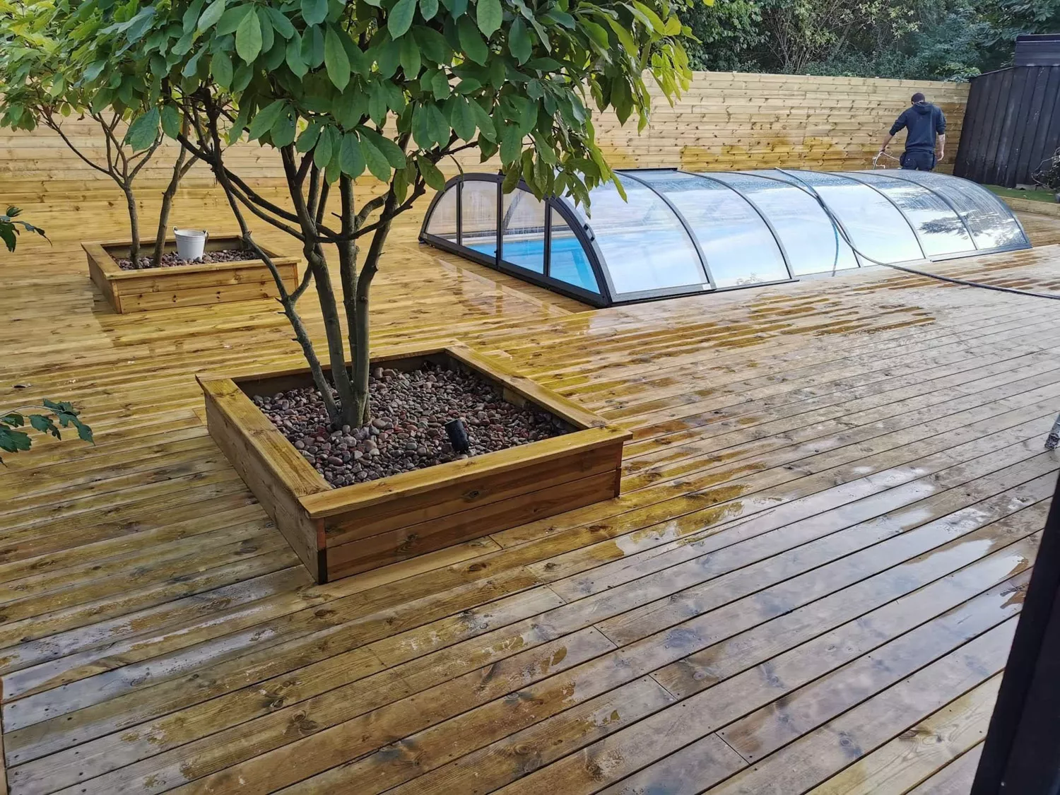 PP-Pool Komplettset Premium Blau mit Horizon-Überdachung - 8,00 x 3,00 x 1,36 m