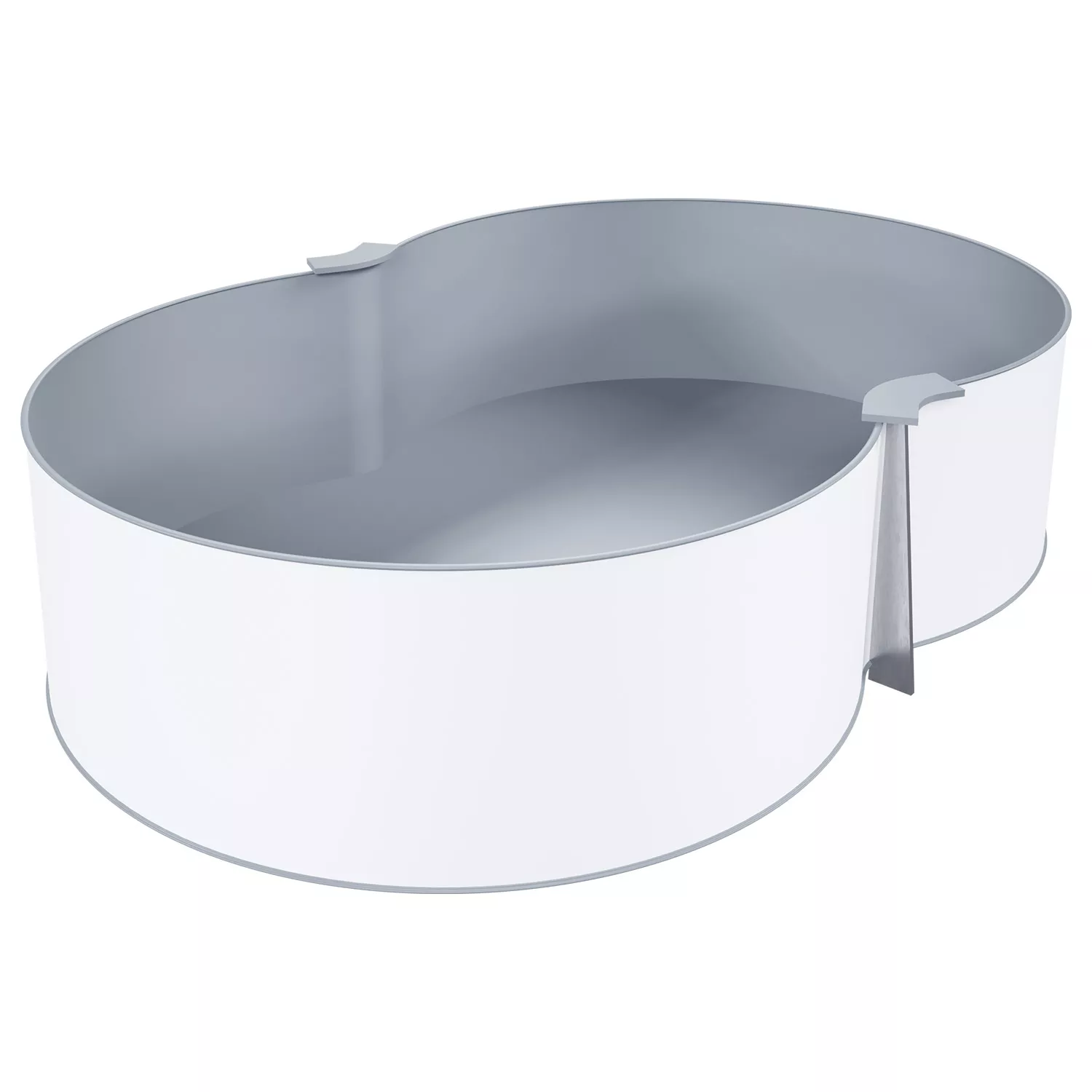 Stahlwandpool Achtform Grau 0,8 - 3,60m x 6,25m x 1,35m