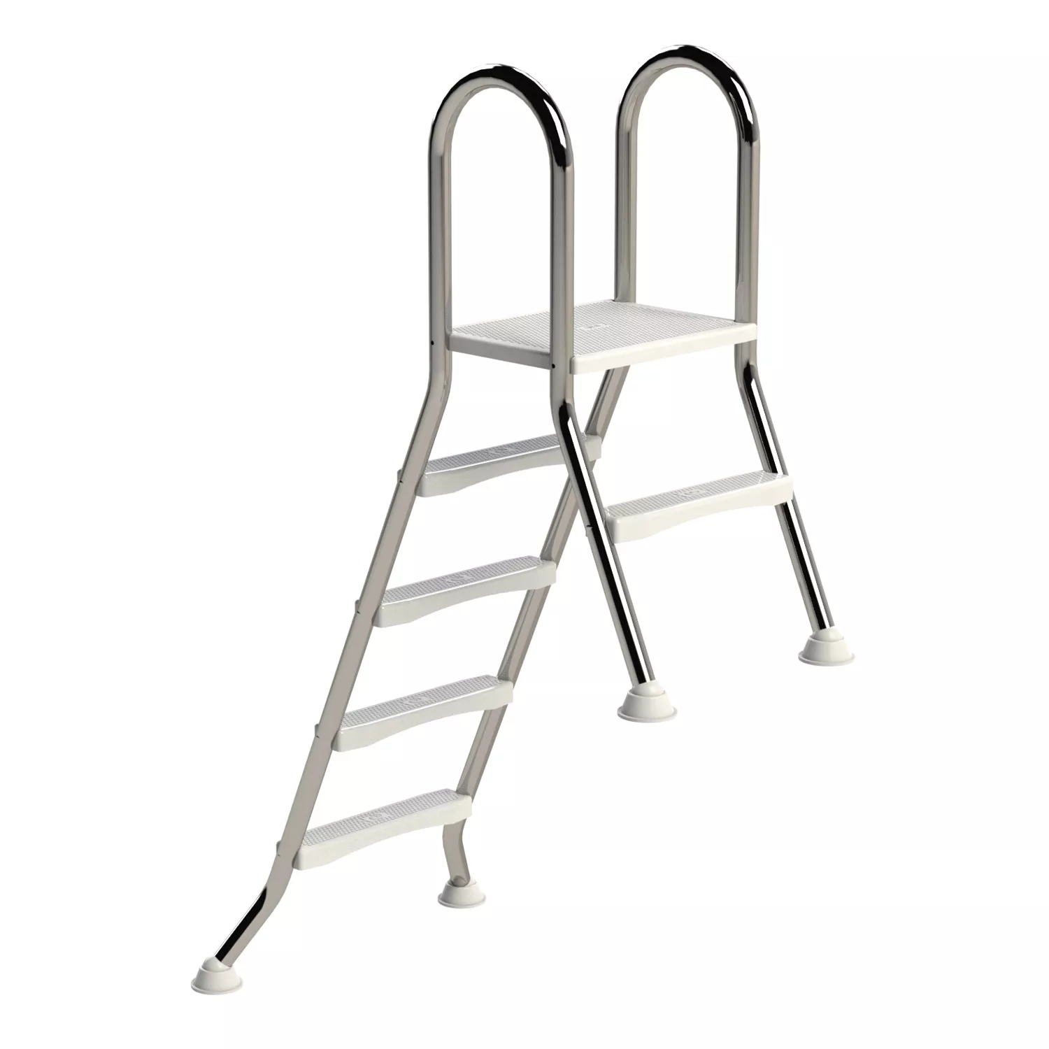 Ideal Edelstahl Poolleiter für teileingelassene Becken - 4-stufig