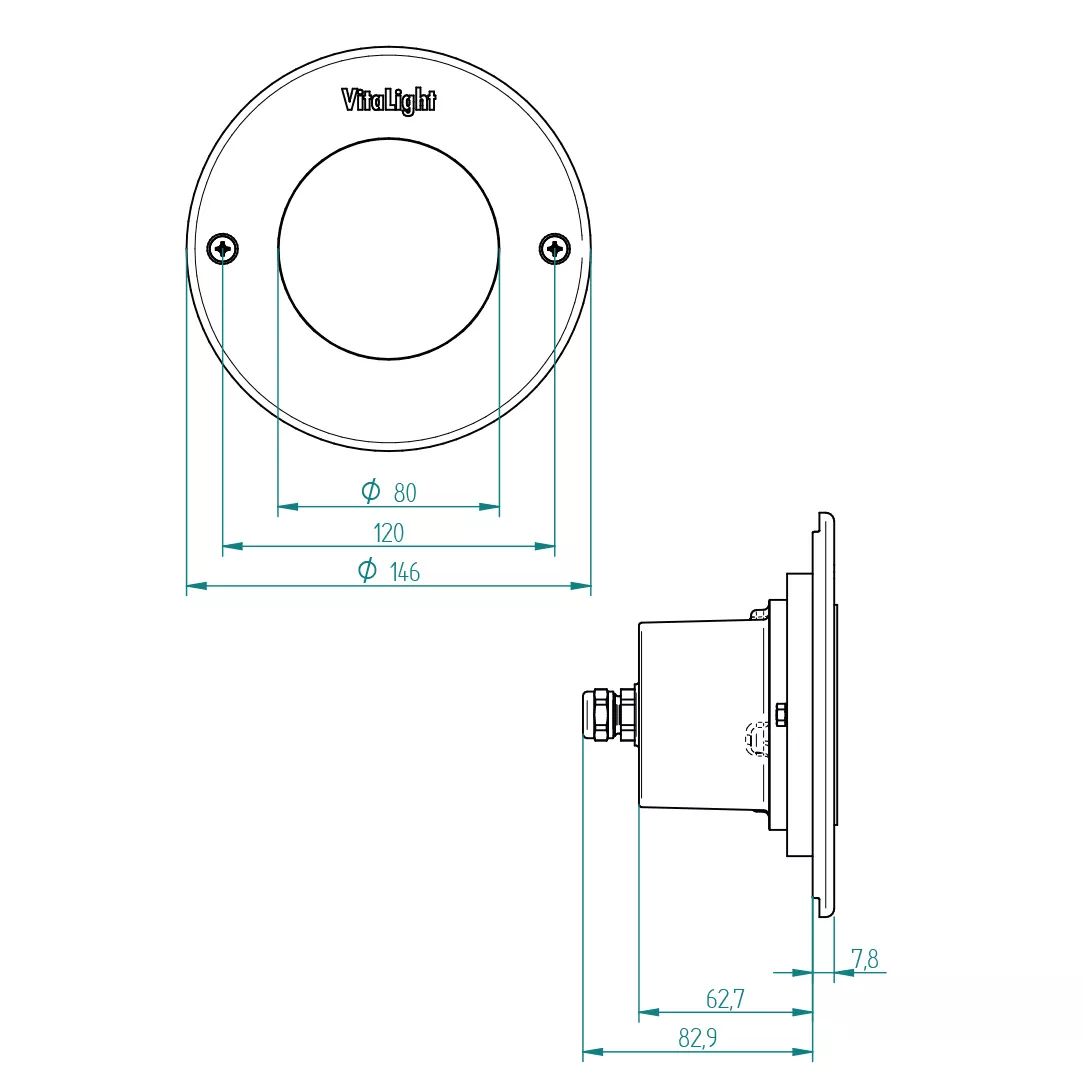 16er-146-mm VitaLight Power LED 3.0 Scheinwerfereinsatz 16/4er Edelstahl 146 mm