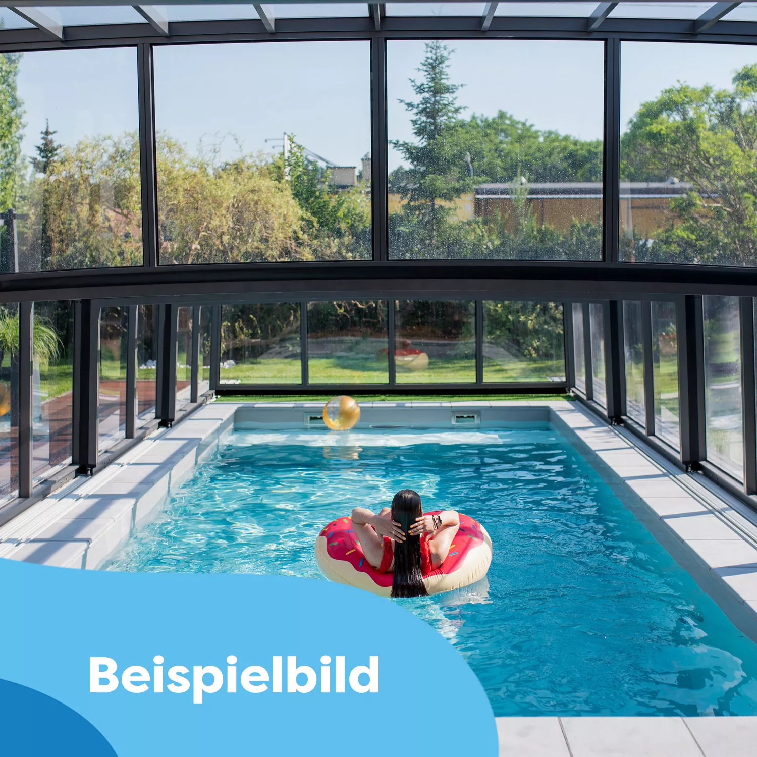 grau_pppool_beispielbild PP-Pool Komplettset Basic Grau mit Sicherheitsabdeckung - 5,00 x 3,00 x 1,36 m