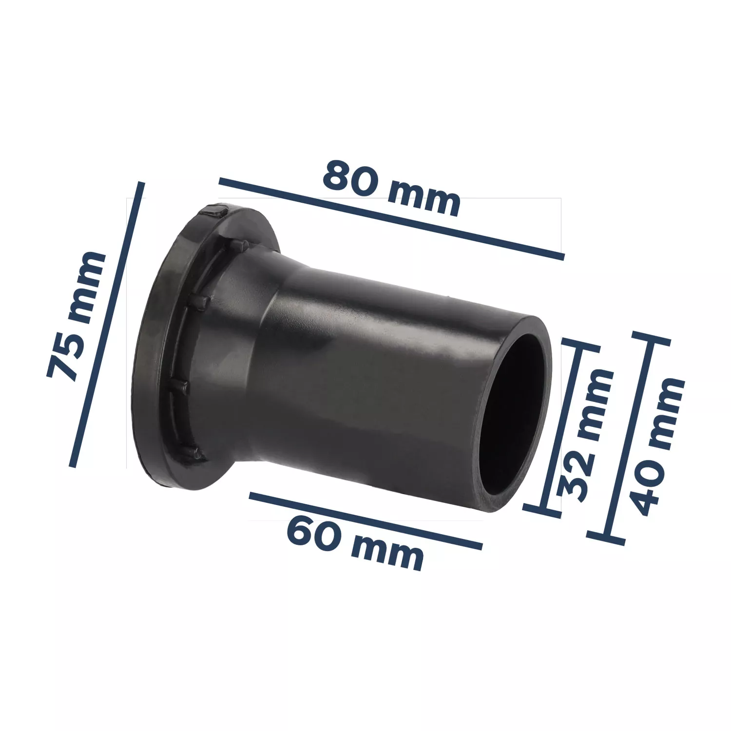 PE Einlegeteil/Stutzen für Kugelhahn Safe - D40 mm