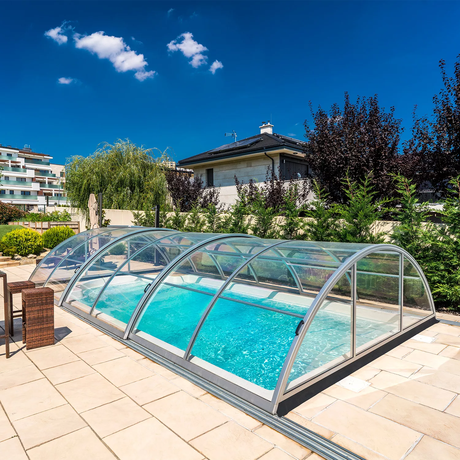 Schwimmbadüberdachung Sky 8,00 x 4,00 x 1,25 m 