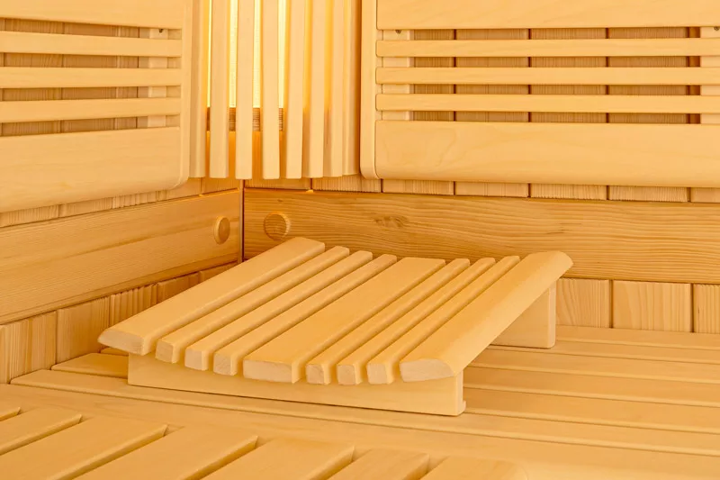 Saunakopfstütze + Saunahocker