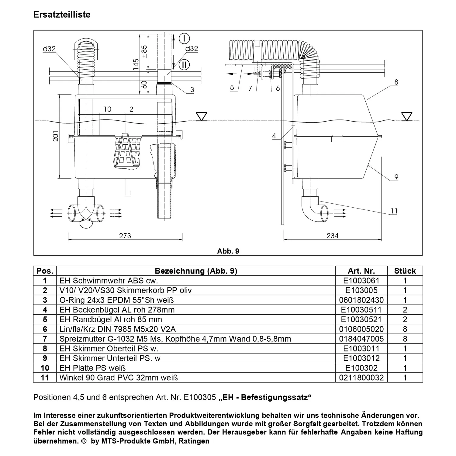 mts-eh2-einhaengeskimmer-abs-weiss-32-38-mm-ersatzteilliste MTS EH2 Einhängeskimmer ABS cremeweiß 32/38 mm