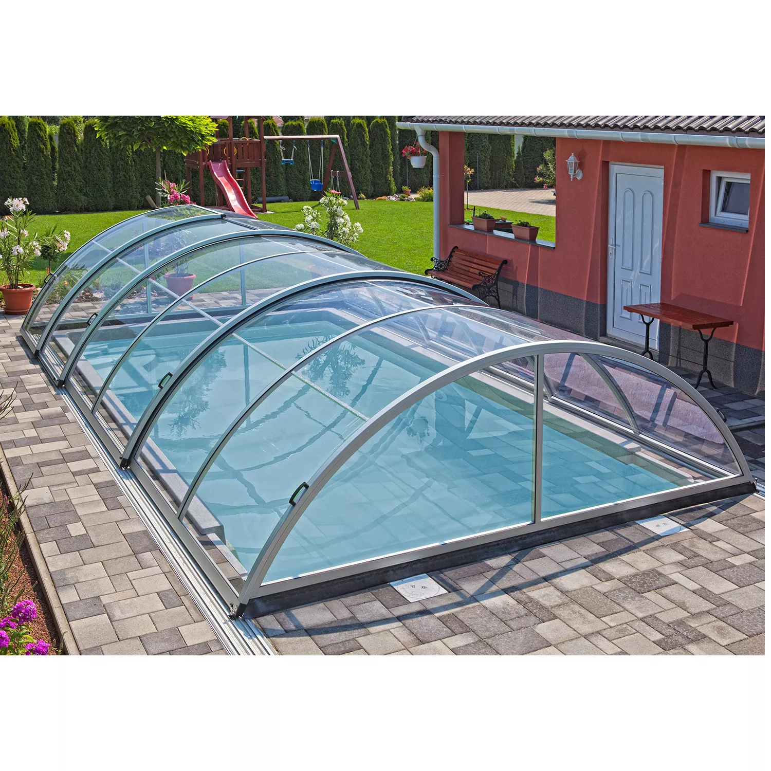 Schwimmbadüberdachung Standard Clear 8,00 x 4,00 x 1,25 m