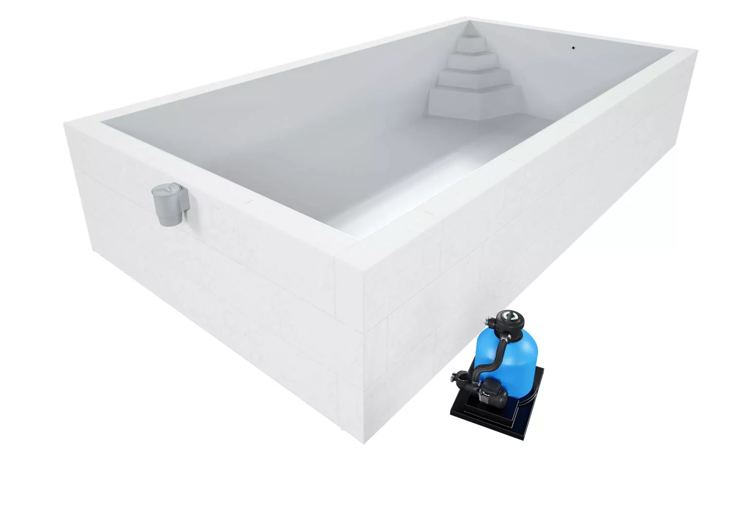 Studio_Styroporpool-Hellgrau-S-Smaragd-BasicHQ-001 Styroporpool Komplettset Basic Hellgrau mit Ecktreppe Smaragd - 600 x 300 x 150 cm