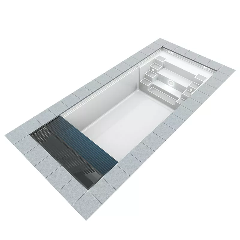 gfk-pool-reku-twin-s-xtra-900-einbauteile_1 Reku GFK Pool Twin S Xtra 850 inkl. Einbauteile 850 x 320 x 150 cm