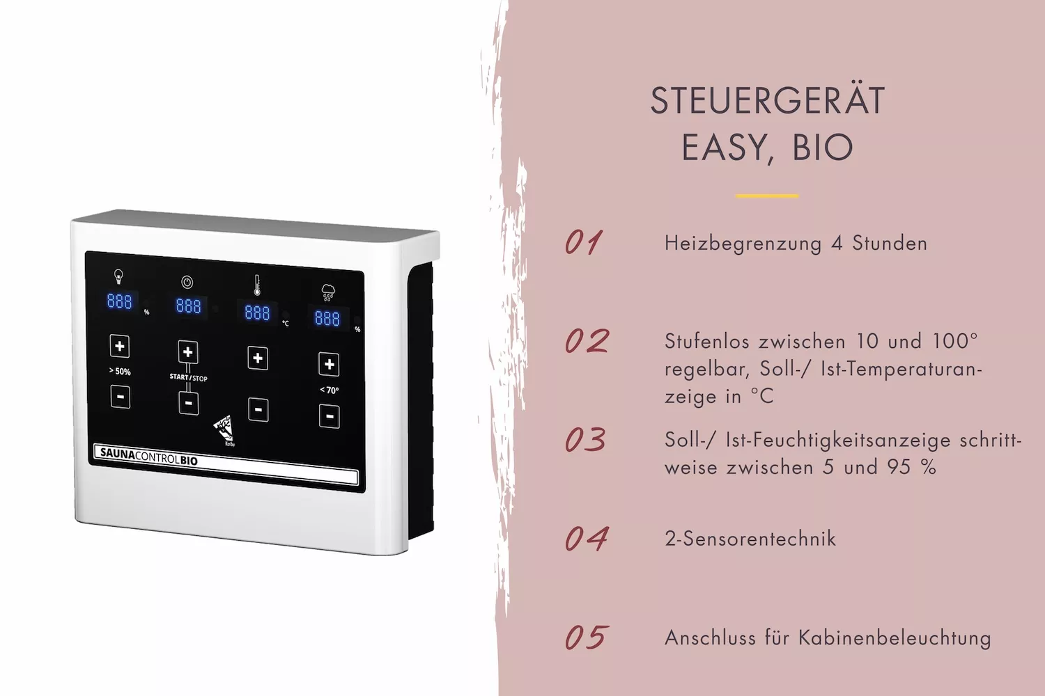 Karibu Saunahaus Taija 2 mit Anbaudach naturbelassen/ anthrazit mit 9 kW Bio-Kombi-Saunaofen und ext. Steuerung