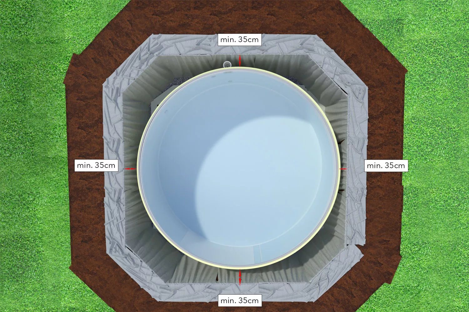 ConZero Komplettset für Ovalpools - 3,50 x 7,00 x 1,50 m