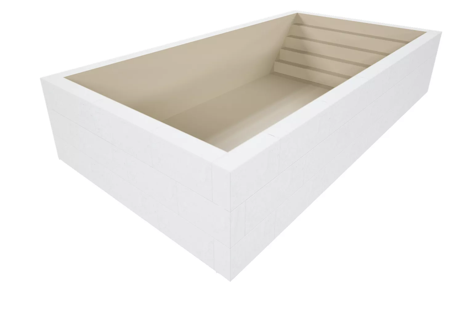 Styroporpool Sand mit Treppe Colossos - 600 x 300 x 150 cm