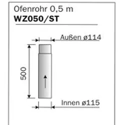 00035 Harvia Schornsteinverlängerung WP500 500 mm rostfrei