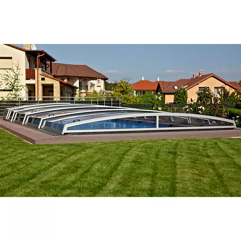 Schwimmbadüberdachung Visual flach 8,00 x 4,00 x 0,65 m