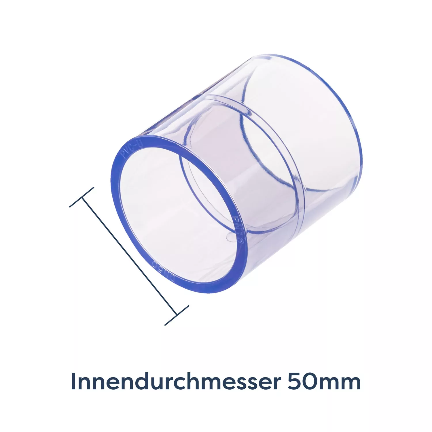 pvc-muffe-transparent-masse-50mm PVC Muffe transparent - d 50 mm
