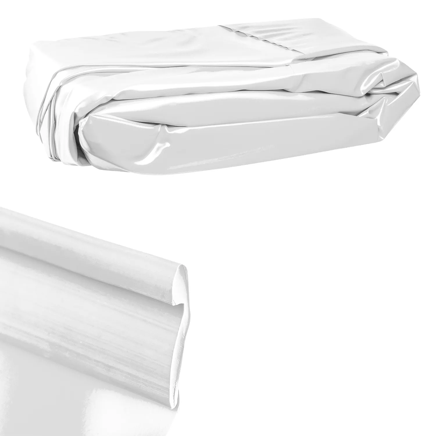 Innenhülle Rechteckbecken ohne Eckausbildung mit Keilbiese 1,50m tief weiß - 3,00m x 6,00m