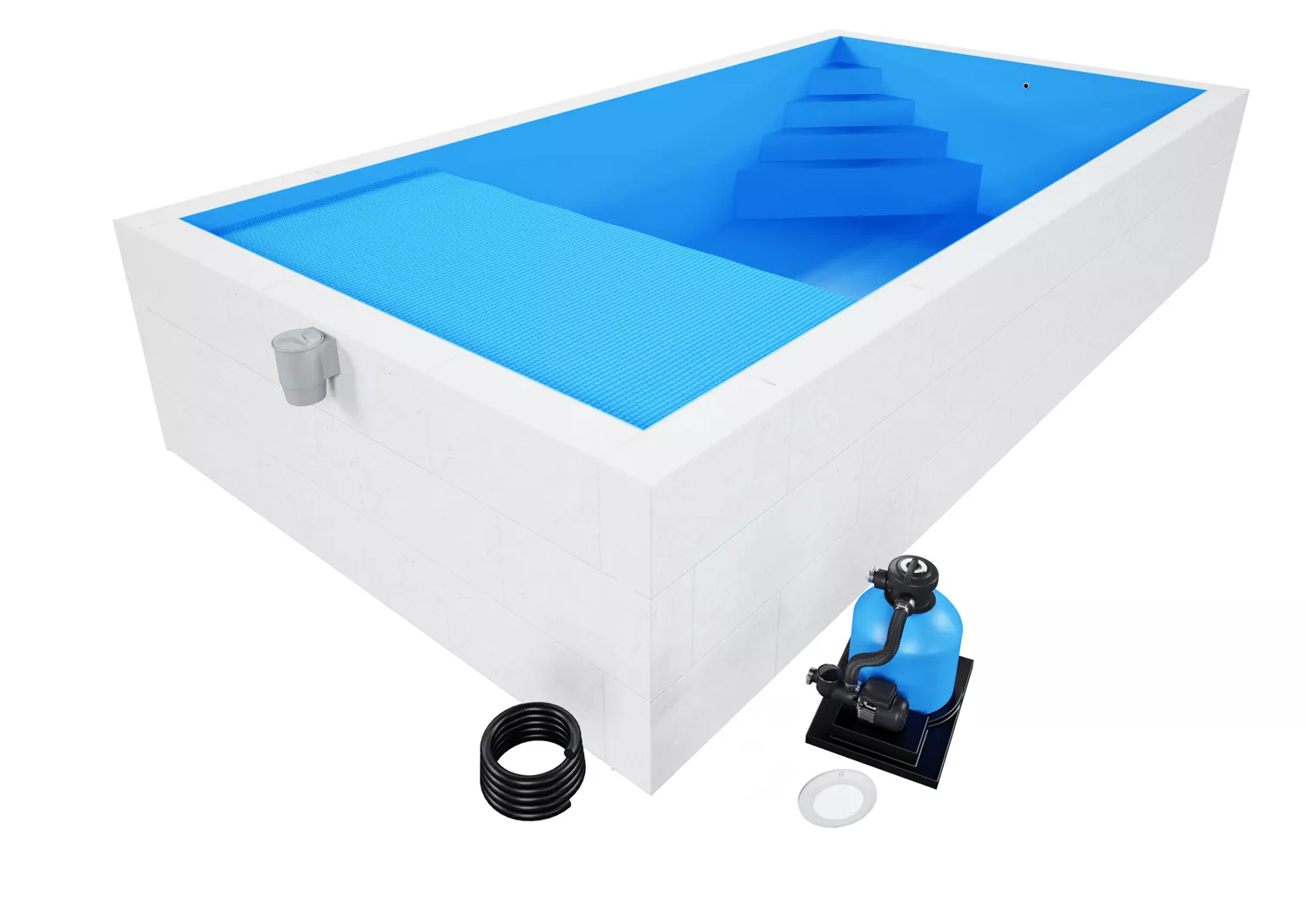 styroporpool-komplettset-comfort-blau-mit-ecktreppe-oblique Styroporpool Komplettset Comfort Blau mit Ecktreppe Oblique - 700 x 350 x 150 cm