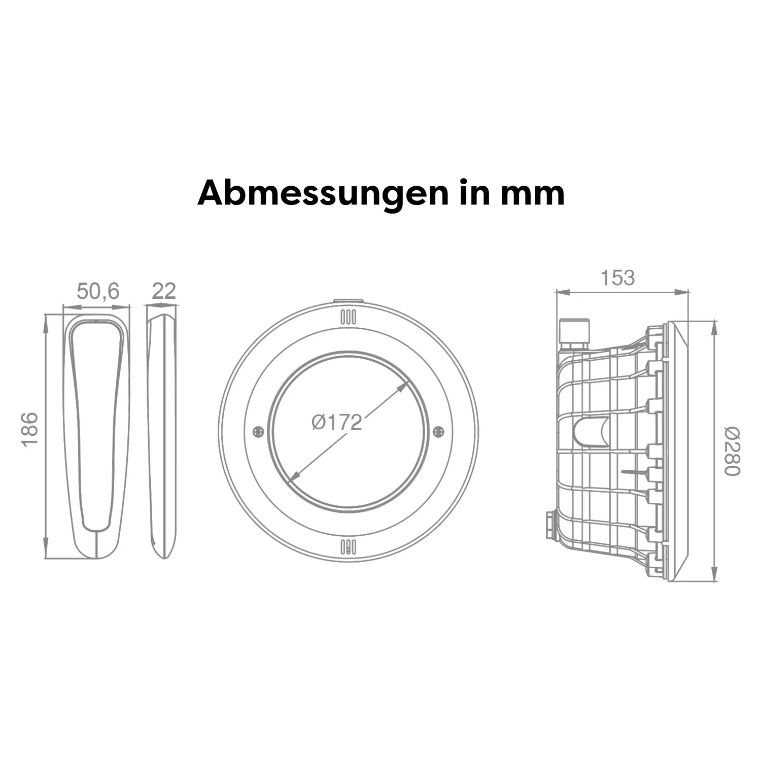 astral-lumiplus-essential-abmessungen Astral Lumiplus Essential LED-weiß Set Poolscheinwerfer weiß