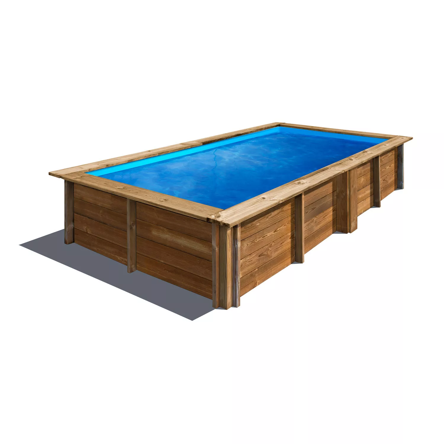 gre-lemon-holzpool-komplettset-rechteckig-1 Gre Lemon Holzpool Komplettset Rechteckig Blau - 375 x 200 x 68 cm