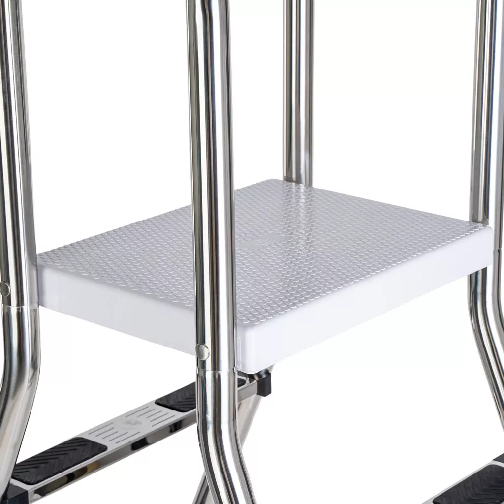 Ideal Edelstahl Poolleiter für teileingelassene Becken - 4-stufig
