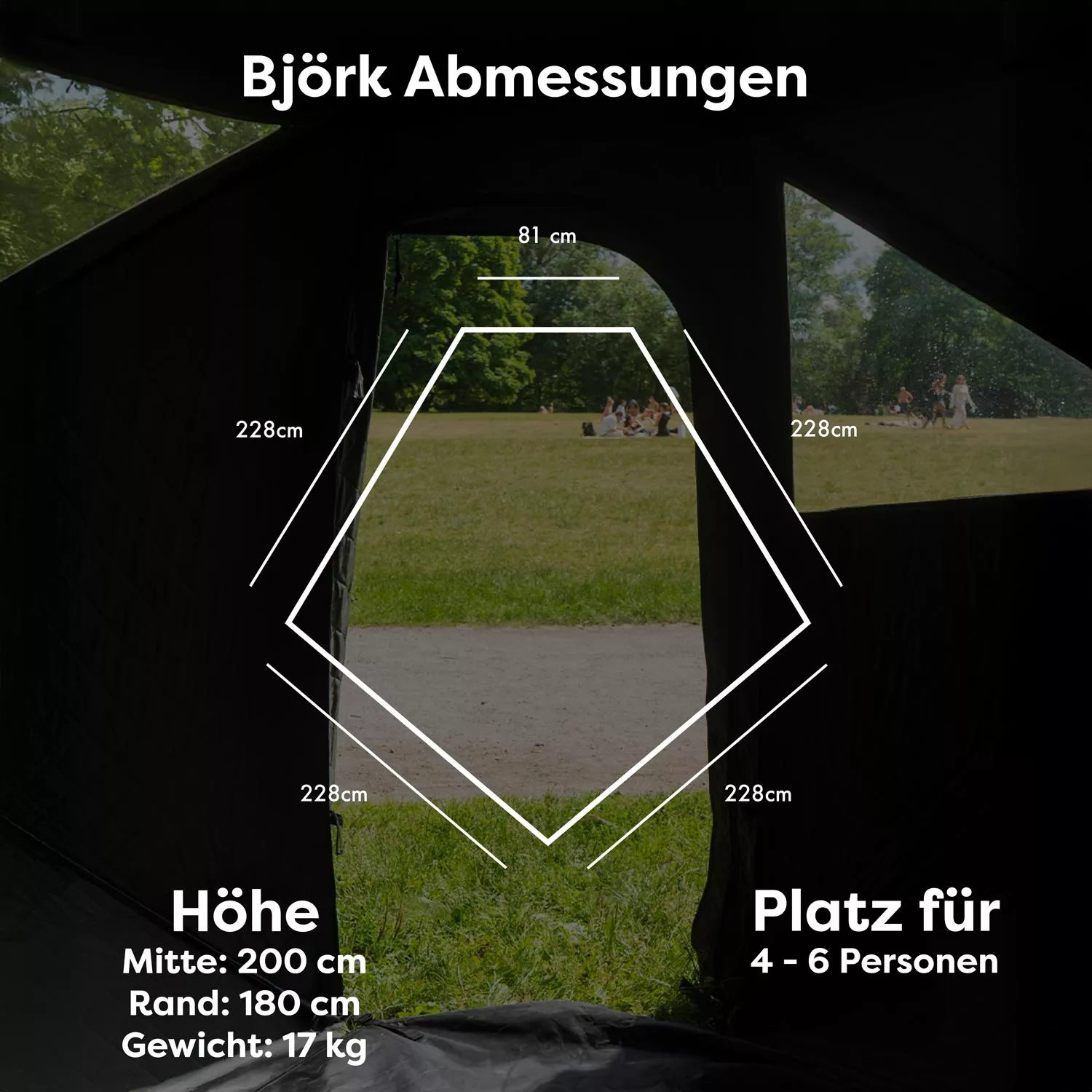 bast-bjoerk-premium-saunazelt-abmessungen Bast Björk Premium Saunazelt - normale Bank