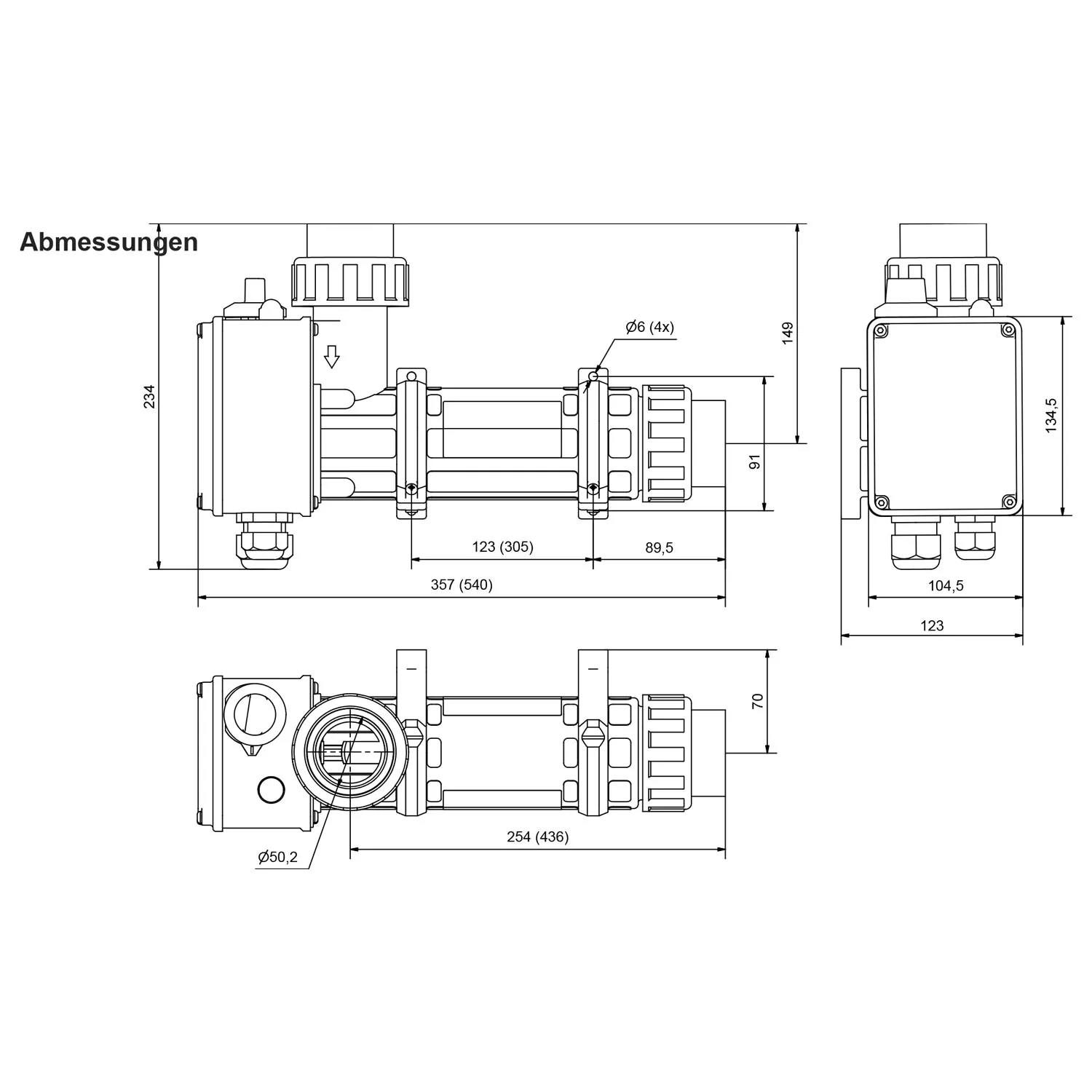 elektroheizer-kunststoff-pahlen-abmessungen Elektroheizer Kunststoff 9 kW Titanheizstab Pahlen