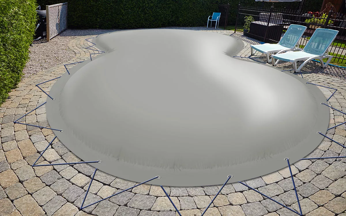 Aufblasbare Poolabdeckung Achtformbecken grau 