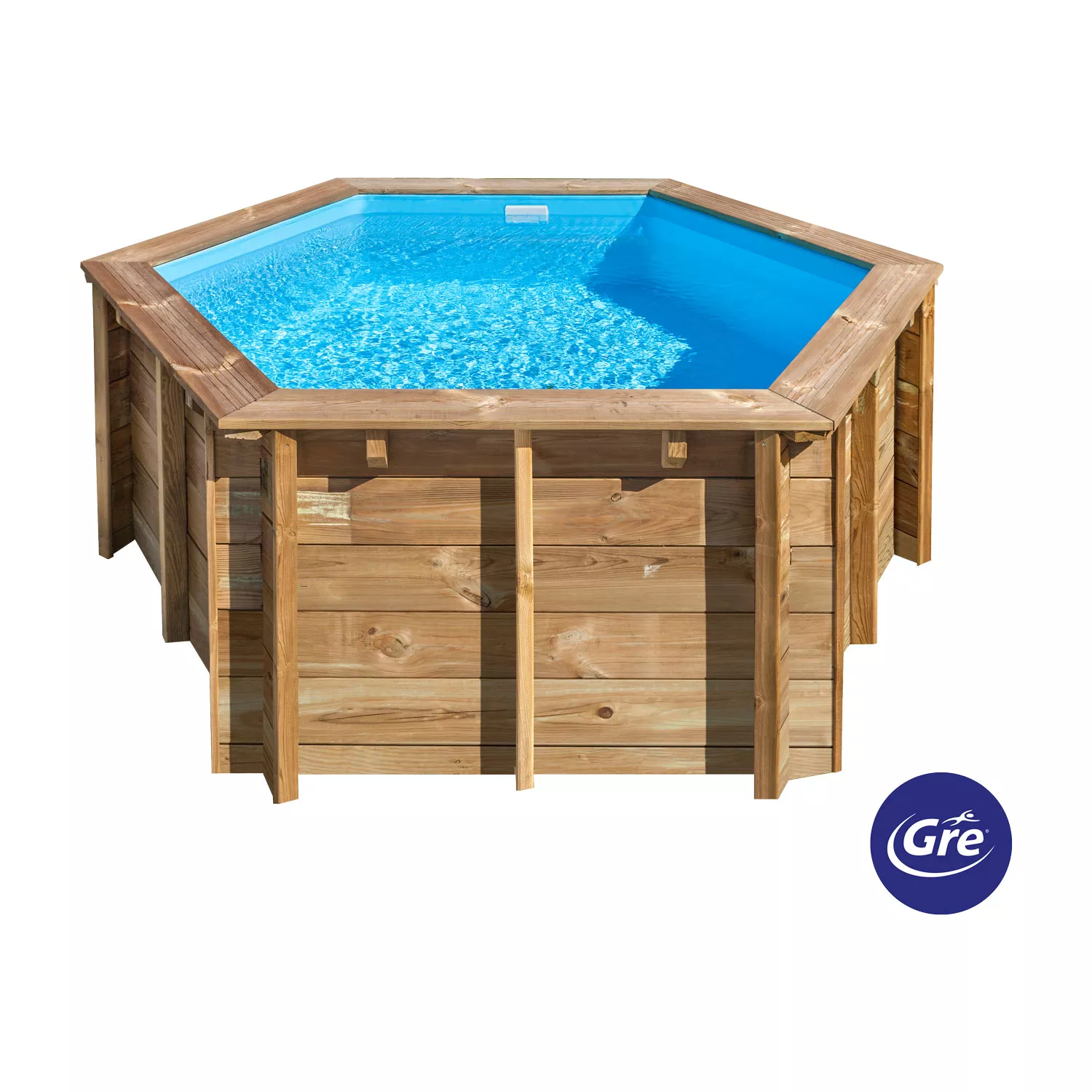 gre-lili2-holzpool-komplettset-rund Gre Lili 2 Holzpool Komplettset Rund Blau - D 2,80 m, Tiefe 1,07 m
