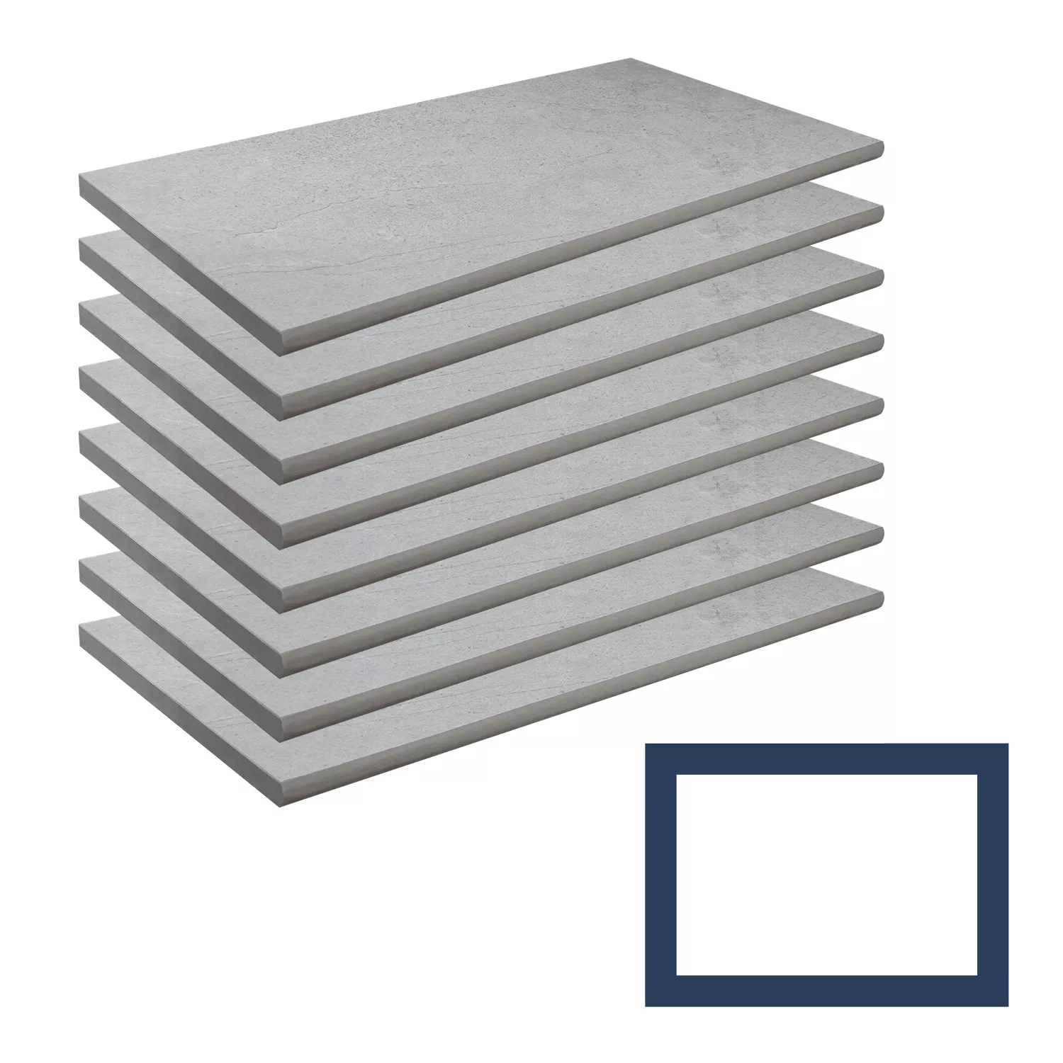 Scandi Roc Ceramica Maranello Nordic Silver Grey Beckenrandsteine Rechteckbecken - 