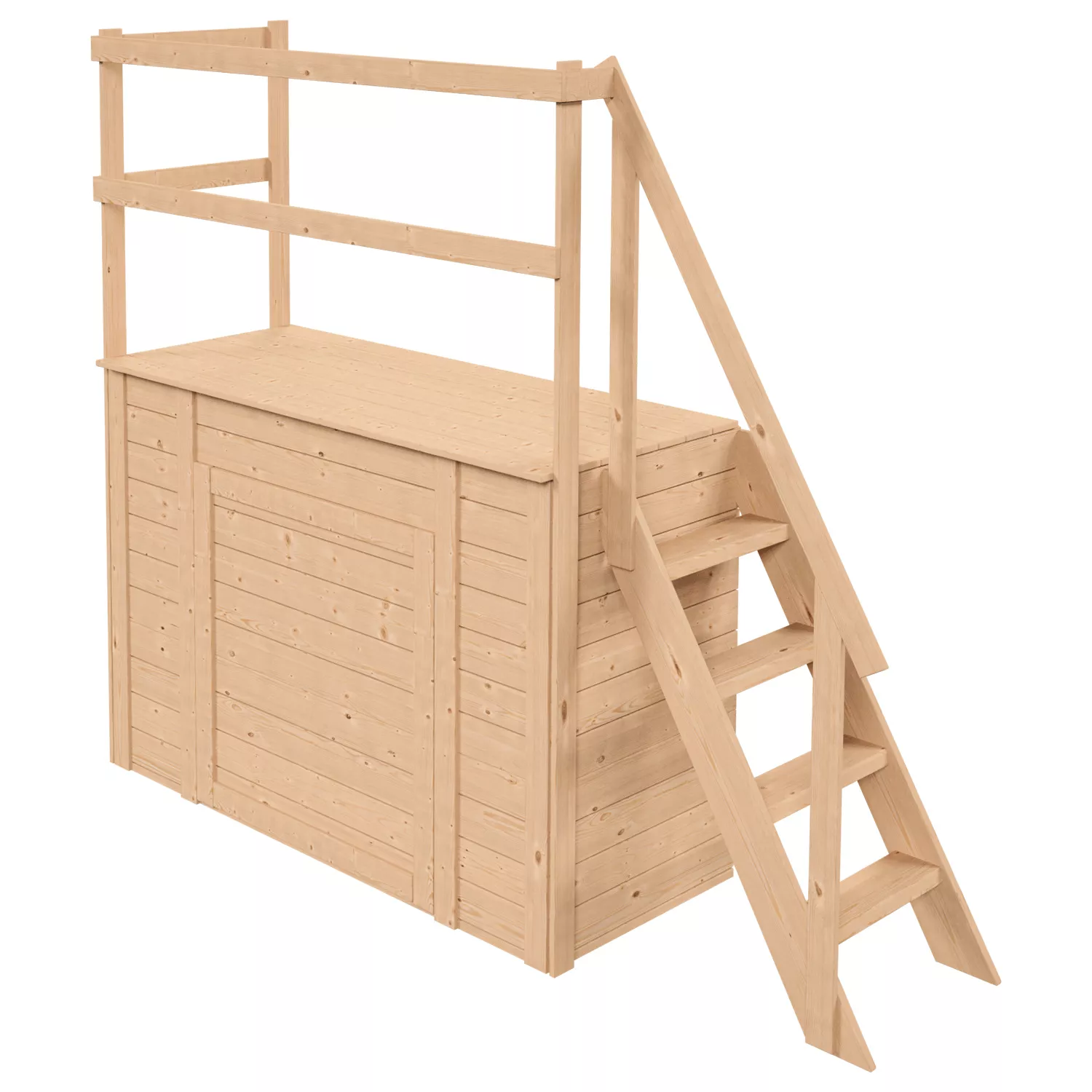 Holzpool Sonnendeck Front (für Rund und Oval) -171 x 80 x 124 cm