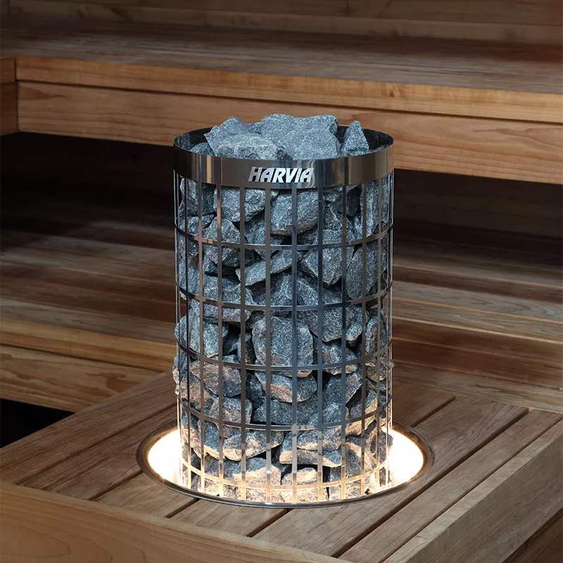 Harvia Einbauflansch mit Beleuchtung für Cilindro und Glow