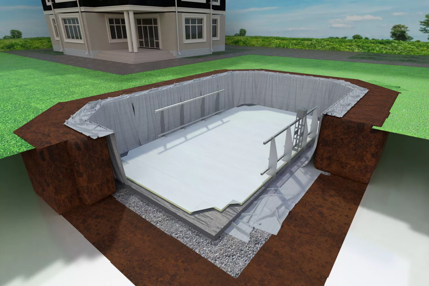 ConZero Komplettset für Ovalpools - 3,50 x 7,00 x 1,50 m