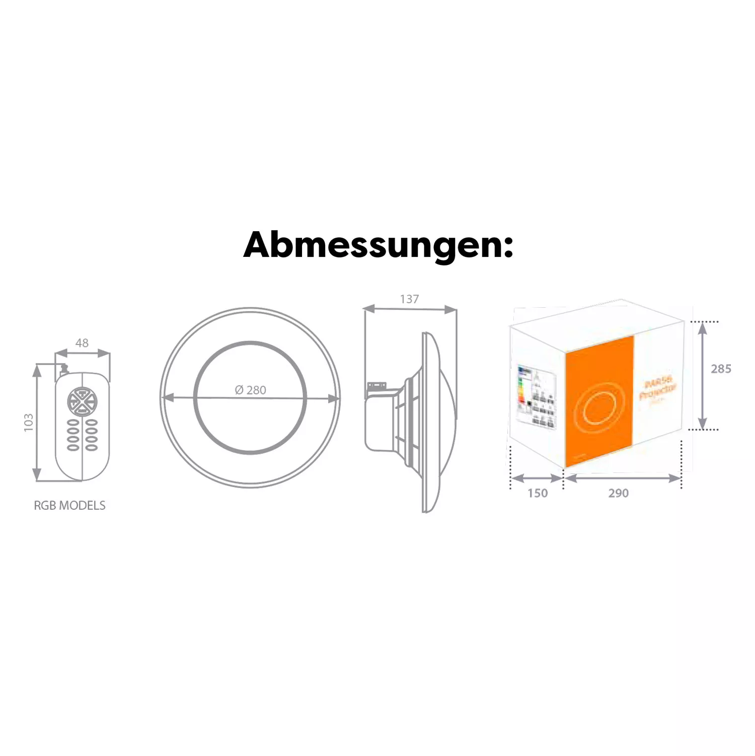 Aquasphere LED-weiß Set Poolscheinwerfer PAR56 weiß