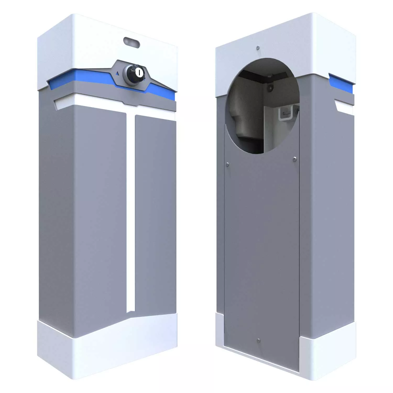 Poolpowershop Oberflur Aufrollvorrichtung T-Light - weiß-grau