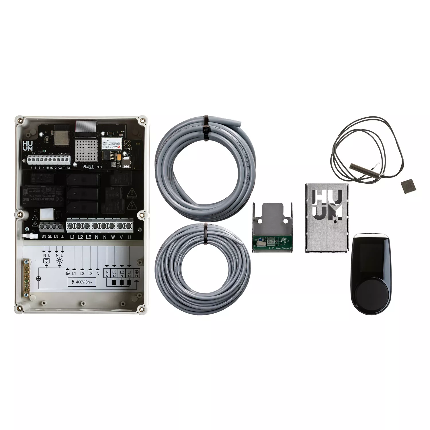 huum-uku-saunasteuerung-wifi-classic-black-lieferumfang HUUM Uku 4.1 Saunasteuerung WiFi - Classic Black