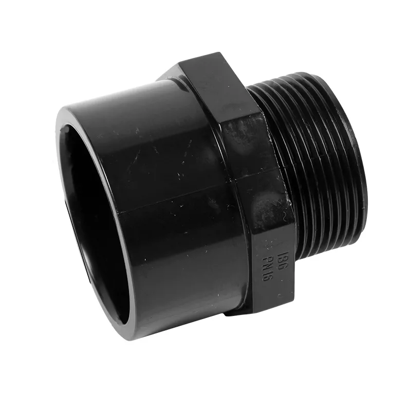 PVC Übergangsgewindestück 50 x 1 1/2 schwarz 