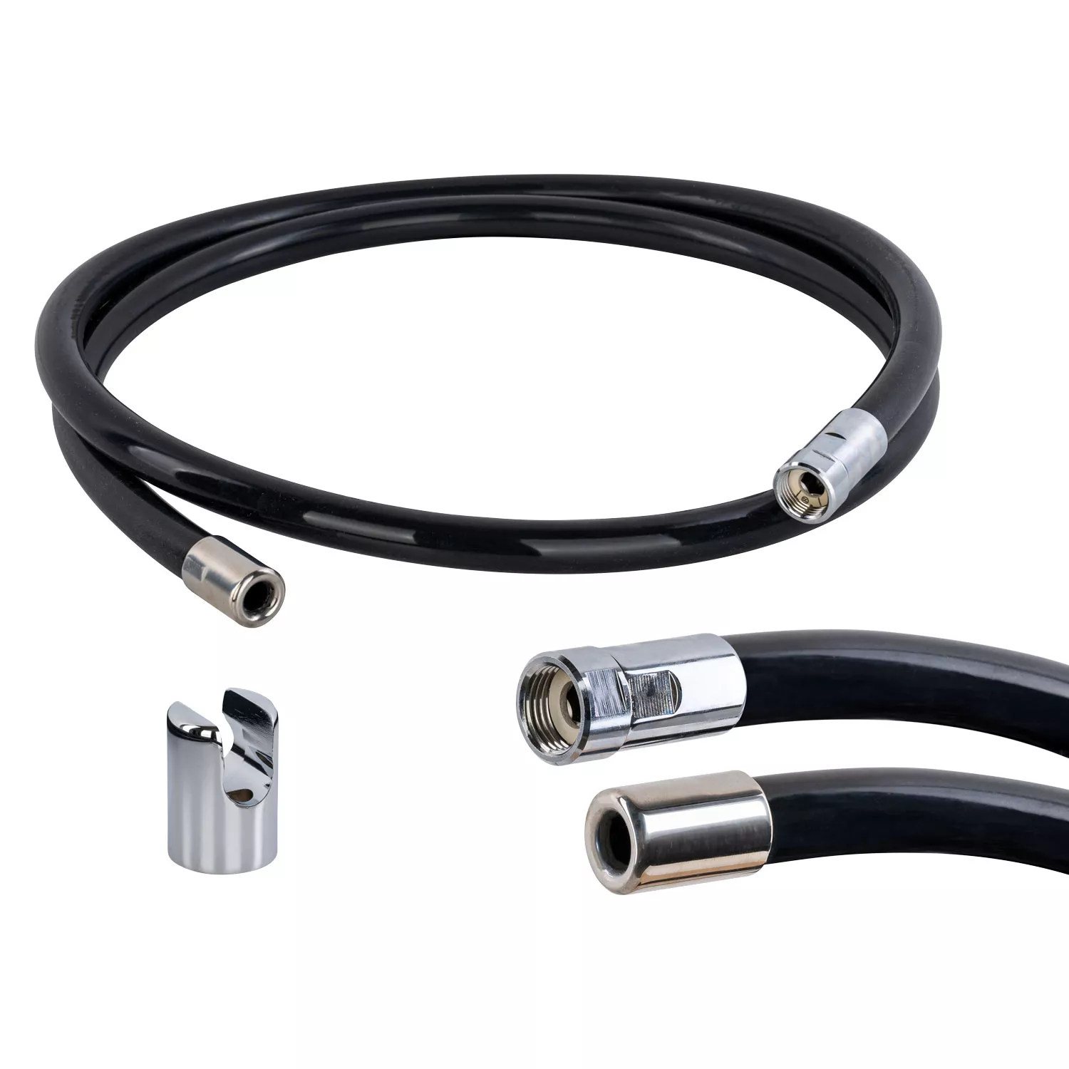 Knauss Kneippschlauch schwarz Vollstrahlhülse inkl. Halterung - 2m