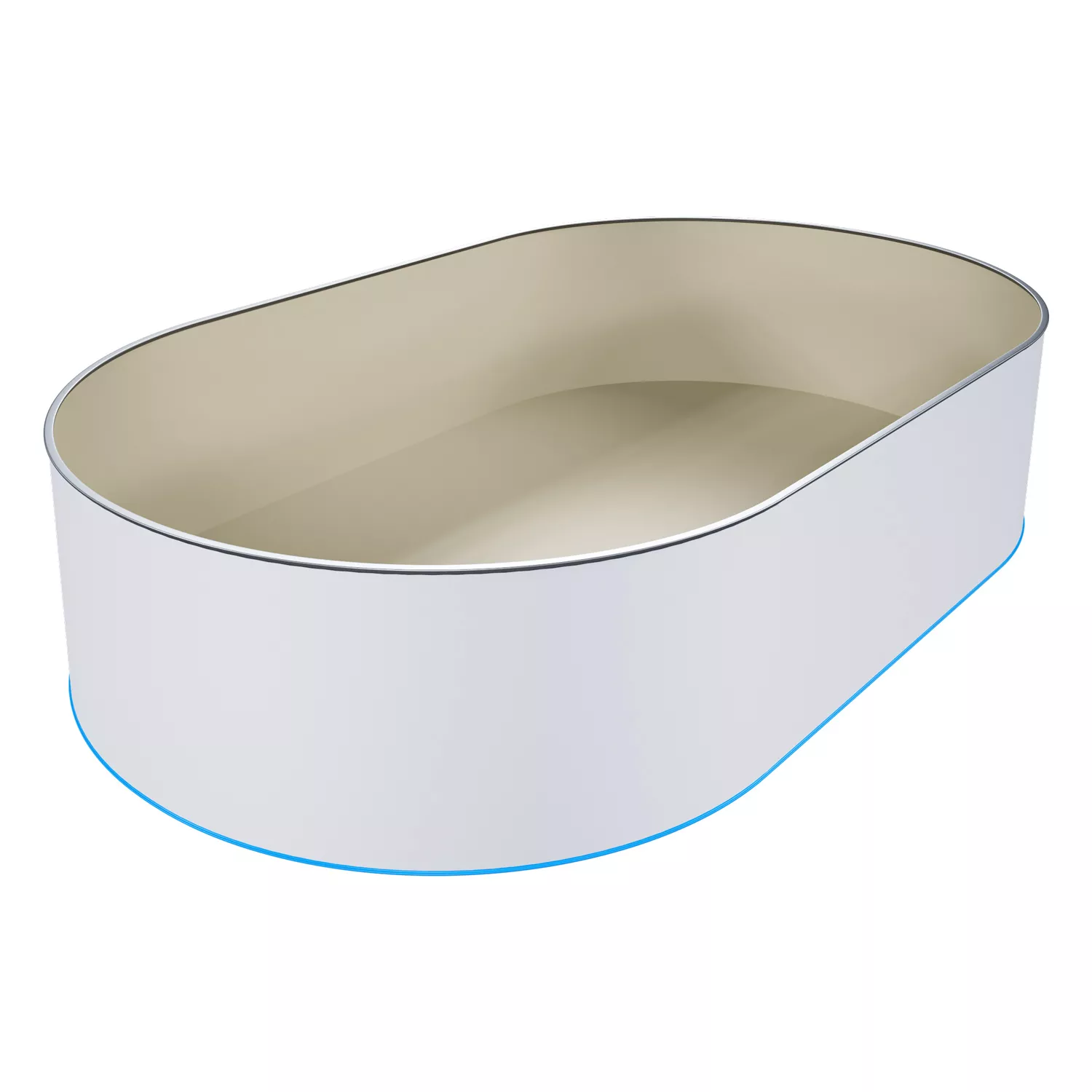 Stahlwandpool Oval Sand mit Alu Handlauf - 3,20 m x 5,25 m x 1,50 m