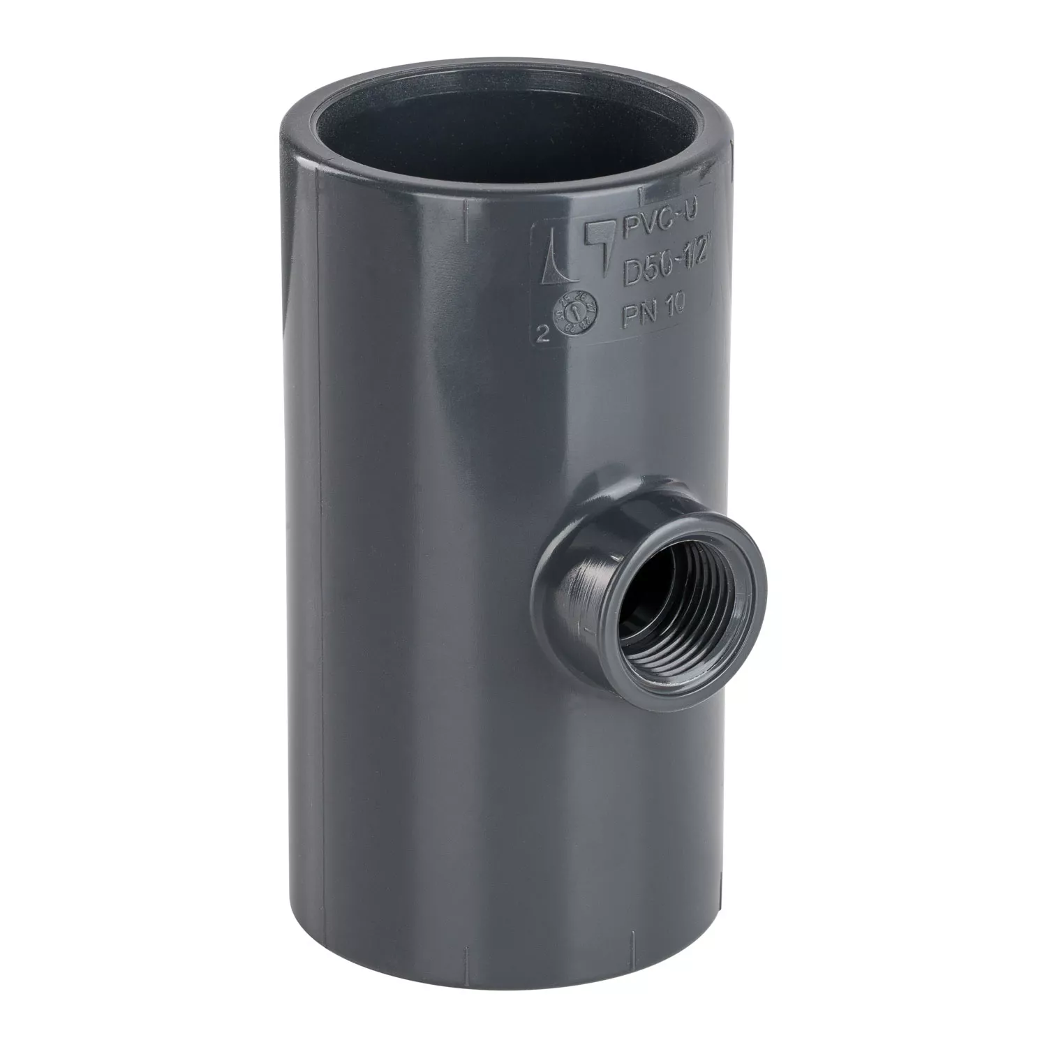 pvc-t-stueck-90-grad-1-2-zoll-innengewinde-stehend PVC T-Stück 90° 2 x d 40 mm mit 1/2 Zoll Innengewinde