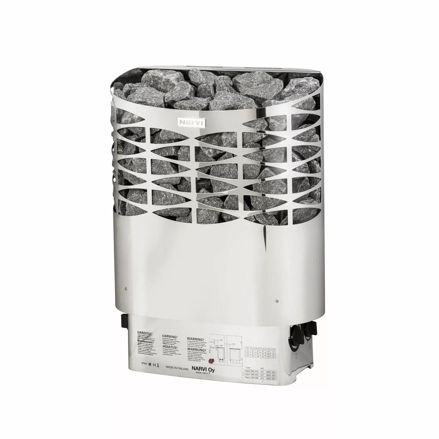 Narvi Tarmo 900 Edelstahl Saunaofen mit integr. Steuerung - 9 kW