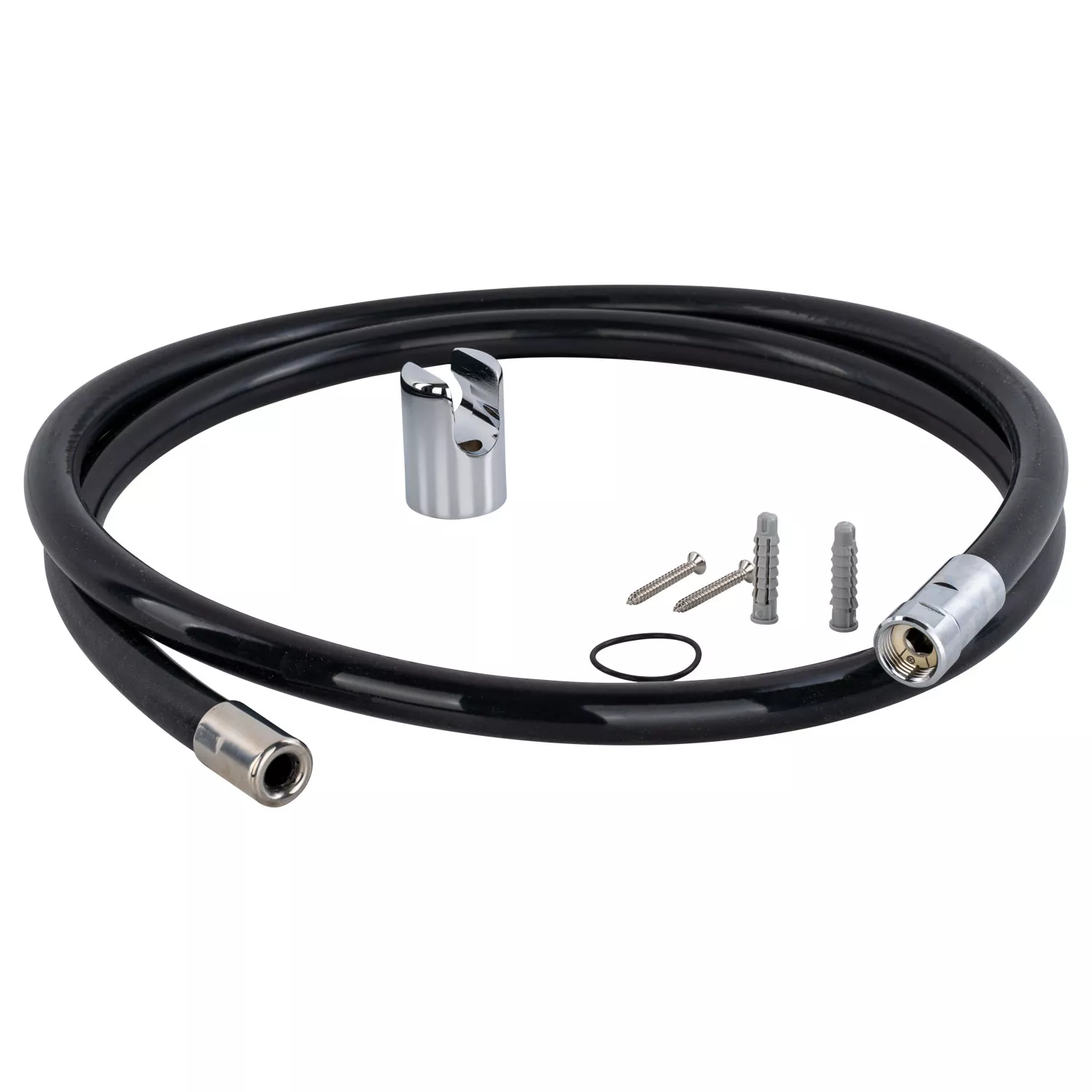 Knauss Kneippschlauch schwarz Vollstrahlhülse inkl. Halterung - 2m