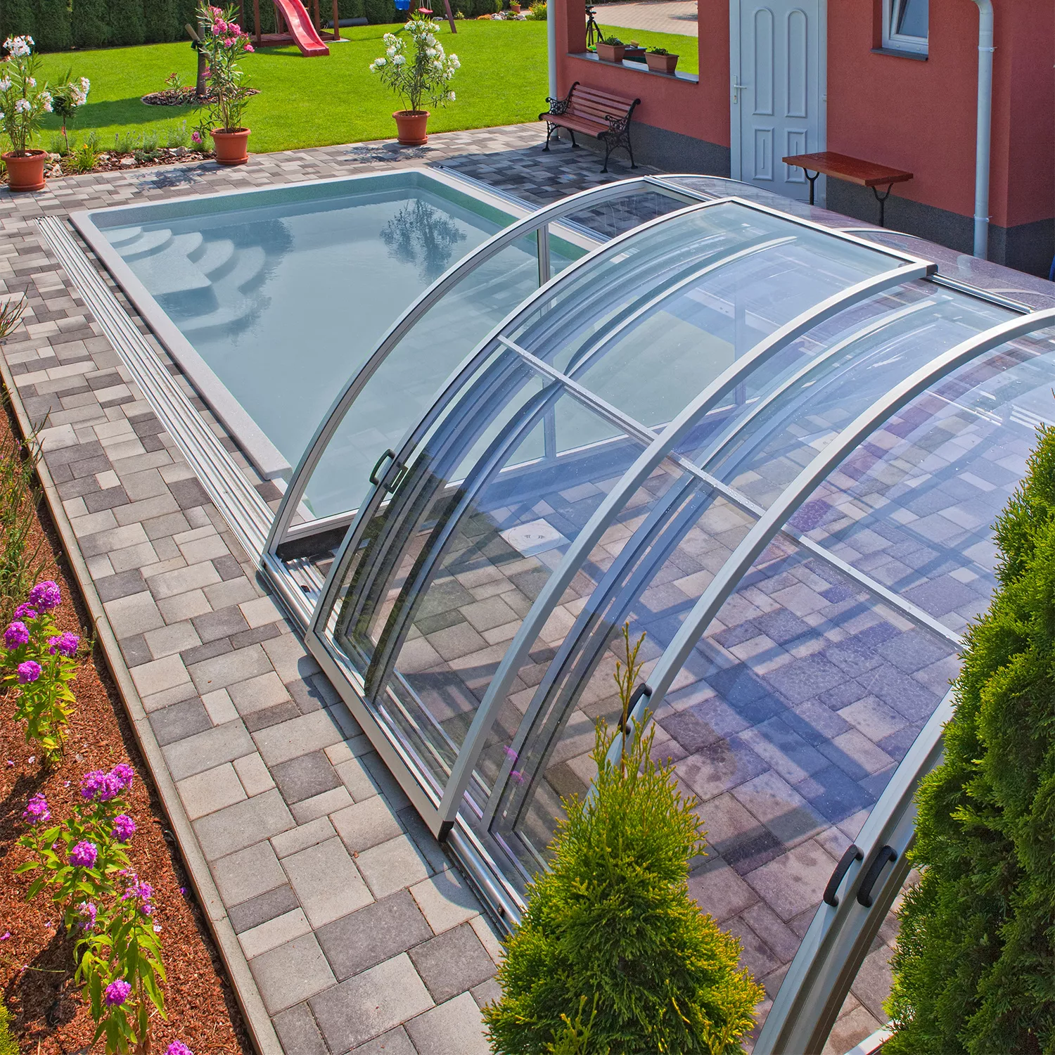 Standard-Clear-1 Schwimmbadüberdachung Standard Clear 8,00 x 4,00 x 1,25 m