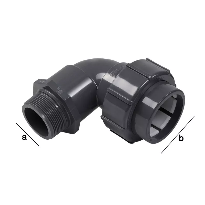 Flexfit Winkel 90 Grad Klemm 50 mm x 1 1/2 Zoll Außengewinde