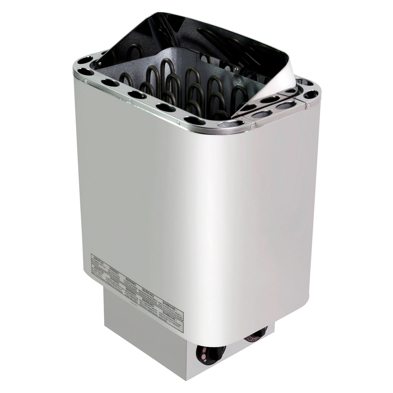 WelaSol Edelstahl Saunaofen Next 6 KW – Für Finnische Sauna 6-8 M³, Inkl. Olivin Diabas Steine | Wandmontage, 400V